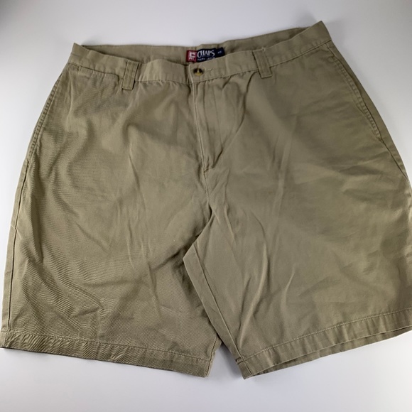 Chaps Other - CHAPS Sz 40 Shorts Beige Tan Flat Front Cotton